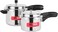 Delcasa DC3377 Aluminum Pressure Cooker Set, 3/5 Litre Capacity, Silver