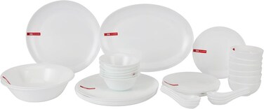 طقم عشاء ديلكاسا DC3391 أوبالوير مكون من 33 قطعة، أبيض