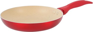 Delcasa DC3410 Non Stick Frypan, 22cm Size, Off White/Red