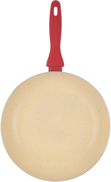 Delcasa DC3413 Non-Stick Frypan, 28cm Size, White/Red