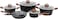 Delcasa Chef Master 10 Piece Non Stick Cookware Set With 5 Layer Granite Coating Pots And Pan Set (Black)