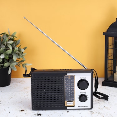 Olsenmark Rechargeable Radio -Portable Music Player, Excellent Sound Quality, Bluetooth Speaker, Lightweight Portable FM Radio, 4 Band Radio BT/USB/SD/TF, Stylish Retro Design, 2 Years