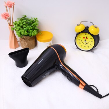 Olsenmark Hair Dryer- OMH4075  2 Speed Control and 3 Level Heat Settings  With Hanging Loop, Perfect for Salon and at Home Hair Styling  Red and Black