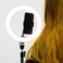 Olsenmark 10" Selfie Ring Light with Tripod Stand- 12 LEDs, Phone Holder, LETSCOM Dimmable Led Beauty Camera Ringlight for Makeup/Photography/YouTube Videos/Vlog/TIK Tok/Live, &amp; More