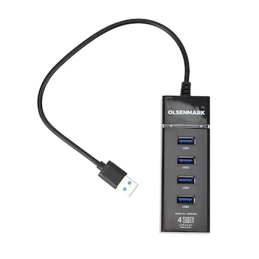 Olsenmark 3.0 USB Hub- OMES1803/  Slim and Space Saving Design/ Black , 2 year warranty