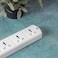 Olsenmark 4 Way Power Socket- OMES1809D/ Equipped with PP Fire Proof Housing and Child Safety Shutter/ 3-meter Cord, Ideal for Home, Office, etc. to Connect Chargers, Laptops, Lamp and Other