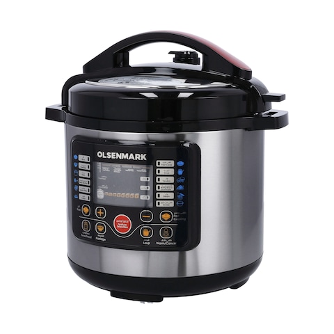 Olsenmark Electric Digital Pressure Cooker, 1000W, OMMC2436 - Digital Timer Control,12 Pre-Set Cooking Menu,7 Safety Guard Multi Cooker,6L Capacity,2 Years Warranty