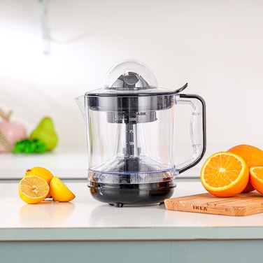 Olsenmark Citrus Juicer- OMCJ1818E/ for Squeezing Orange Juice, Lemon, and so on/ Deluxe ABS Body with Transparent Jug, 0.8 liter/ 2 Way Rotation, Detachable Caps and Cones for Easy Cleaning