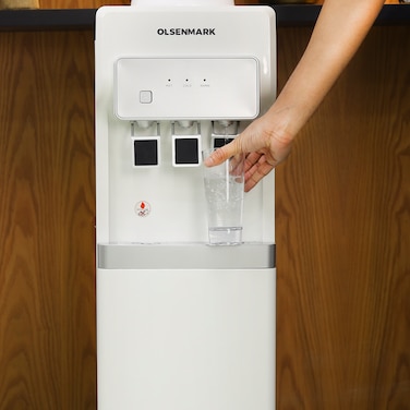 Olsenmark OMWD1826 3 In 1 Water Dispenser - Hot &amp; Cold Water Dispenser, Compressor Cooling System, Child Lock, 3 Tap, Stainless Steel Tank, 1L Hot &amp; 2.8L Cold Water Capacity