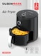 Olsenmark Air Fryer- OMAF2448E/ 1200W, 2.5L Capacity With Non-Stick Frying Pot And Tray, Oil Free Cooking/ Temperature And Cooking Timer Control Knob, 2 Years Warranty, Black