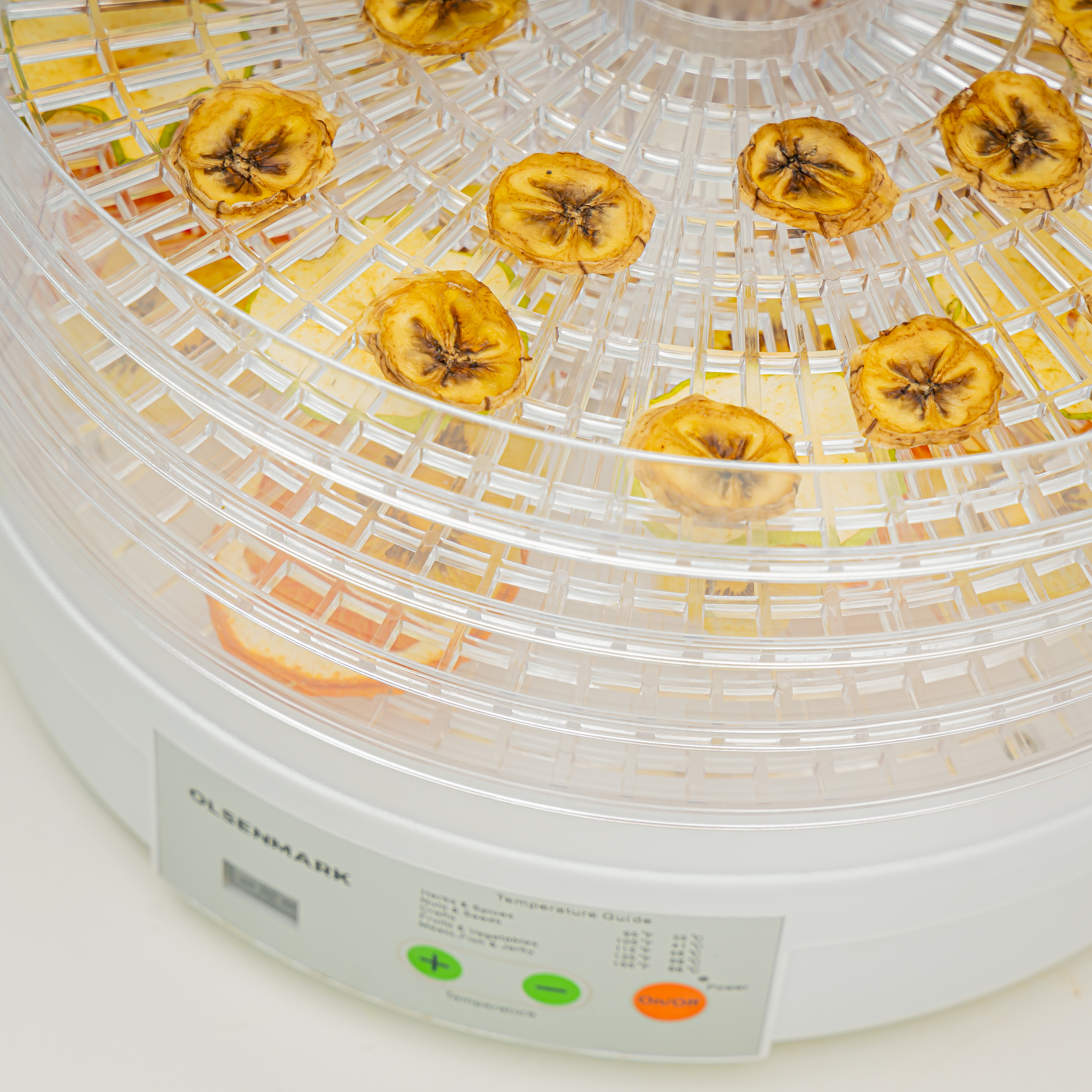 Food Dehydrator, 5pcs Tray, Adjustable Thermostat, OMFD2464, Four Heating Tubes, Dehydrate A Variety of Fruit, Vegetable, Meat or Traditional Herbal Medicinal Materials