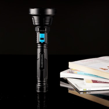 Rechargeable LED Flashlight, High Bright Long Range OMFL2806, IPX6 Waterproof ABS Body, 6800mAh Lithium Battery, 8-12 Hrs Working, 5000m Long Distance