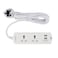 Olsenmark Power Socket- OMES1864D/ 2 Way Universal Sockets, 2-way USB Ports, Equipped with PP Fire Proof Housing and Child Safety Shutter/ 3-meter Cord, Ideal for Home, Office