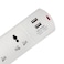 Olsenmark Power Socket- OMES1865D/ 3 Way Universal Sockets, 2-way USB Ports, Equipped with PP Fire Proof Housing and Child Safety Shutter/ 3-meter Cord, Ideal for Home, Office