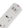 Olsenmark Power Socket- OMES1866D/ 4 Way Universal Sockets, 2-way USB Ports, Equipped with PP Fire Proof Housing and Child Safety Shutter/ 3-meter Cord, Ideal for Home, Office