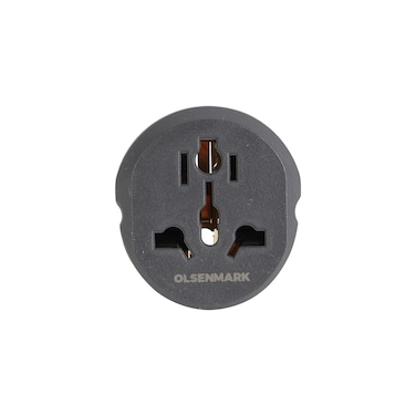 Olsenmark 3-Way Universal Adaptor- OMES1891/ PC Housing, Copper Parts and Pin, Global Compatibility/ 2 Round Pin Configuration, Compact and Portable Design