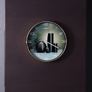 Olsenmark Round Wall Clock OMWC1915 WallMounted, Battery Operated and Durable and 2 YEAR WARRANTY