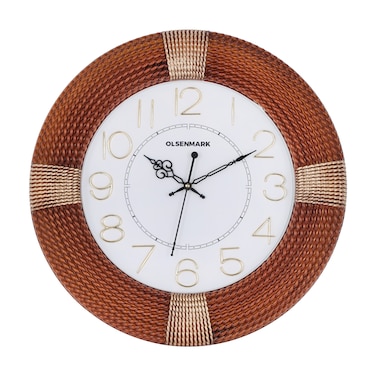 Olsenmark Round Wall Clock OMWC1920 WallMounted, Battery Operated and Durable and 2 YEAR WARRANTY