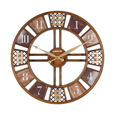 Olsenmark Round Wall Clock OMWC1924 WallMounted, Battery Operated and Durable and 2 YEAR WARRANTY