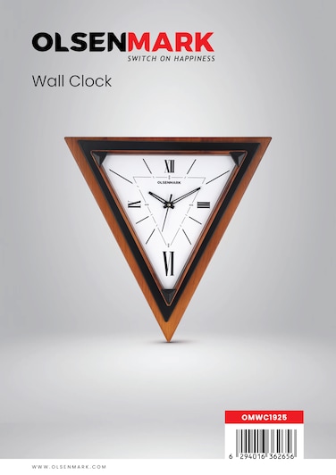 Olsenmark Round Wall Clock OMWC1925 WallMounted, Battery Operated and Durable and 2 YEAR WARRANTY