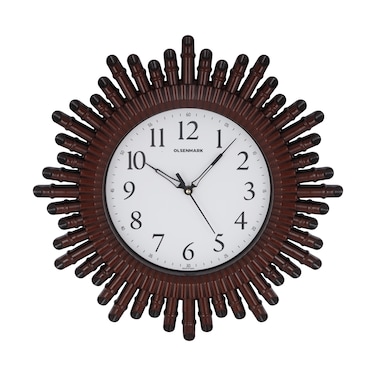 Olsenmark Round Wall Clock OMWC1933 WallMounted, Battery Operated and Durable and 2 YEAR WARRANTY