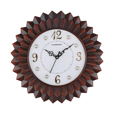 Olsenmark Round Wall Clock OMWC1934 WallMounted, Battery Operated and Durable and 2 YEAR WARRANTY
