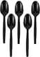 Packwell Plastic HD Disposable Table Spoon 50 Pieces, Black