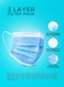 Packwell Disposable Face Masks, 3-Ply, Blue, 50-Pack