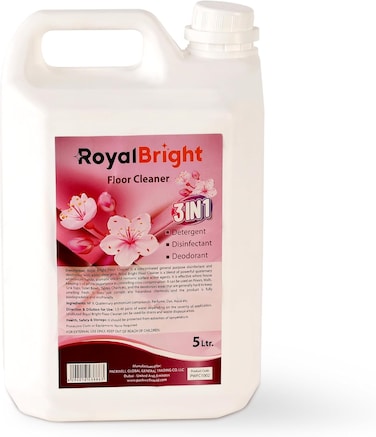 Royalbright Floor Cleaner Lavender Size: 5 Liter 3-In-1 Formula Detergent Liquid, Disinfectant Liquid And Deodorant, For Everyday Use, Suitable For Home, Office And Commercial Space