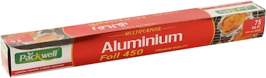 Packwell Aluminum Foil Heavy Duty, 45cm Size 450mm, 75 Sqf 1 Roll BPA Free Anti-Bacterial Anti-Fungal