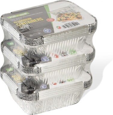 Packwell Combo Aluminum Container With Lid 8342 10 Pcs