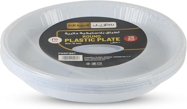 Packwell Disposable Plastic Plates 25 Pieces