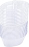 Packwell 4 Oz Oval Cup 12 Pcs With Lid And Spoon, Clear, Disposable Food Storage Container Desert Small Cup