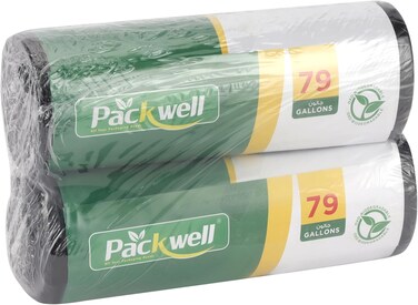 Packwell Garbage Bag 120X140cm 15Pcs In Each Roll 2 Roll Combo Trash Bag 30 Pcs Waste Cover Black 79 Gallons