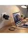 شاحن سفر GaN بقدرة 65W – شحن سريع مزدوج عبر USB-C، قابس قابل للطي، شاحن عالمي للابتوبات والهواتف