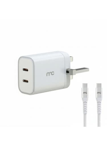 45W Travel Charger with Dual Type-C Ports, Fast PD Charging for iPhone, Samsung, Huawei &amp; USB-C Devices