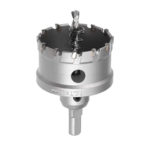 AL ARQAM 55mm TCT Hole Saw,  Cutting Diameter Tungsten Carbide Tipped Hole Cutter Opener, for Stainless Steel Metal Plate Aluminum