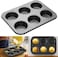 Non-Stick 6 CUP Muffin Pan, Carbon Steel Cupcake Baking Tray, Oven-Safe, Easy Release &amp; Easy Clean, Ideal for Muffins, Cupcakes &amp; Mini Cakes" " Black