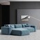 Karnak Carol Corner 3 Seater L-Shape Velvet Sofa - Cadet Blue