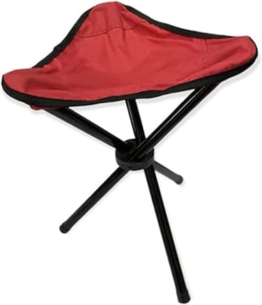 Adult Portable Folding Chair &ndash; Black &amp; Red, Standard Size for Camping, Hiking &amp; Outdoor Use