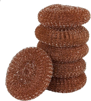 Stainless Steel Scourer, Pack of 6 Kitchen Cleaning Cleaner, Metal Scourer for Heavy Duty Cleaning, Removing Tough Dirt