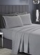 3-Piece King Bedsheet Set &ndash; Ash Grey, Flat Sheet &amp; Pillowcases, Soft Hypoallergenic Microfiber