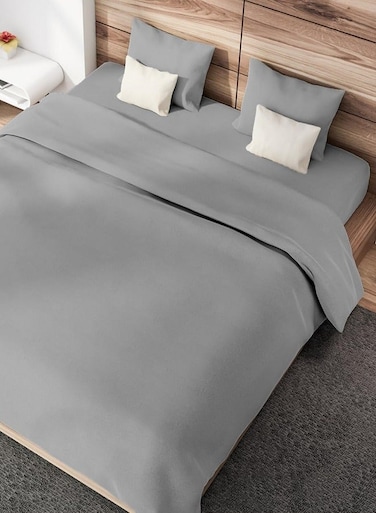 RISHAHOME 3-Piece Queen Fitted Bedsheet Set &ndash; Ash Grey, Deep Pocket, Hypoallergenic Microfiber