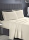 RISHAHOME 3-Piece Twin Size Bedsheet Set &ndash; Beige, 1 Flat Sheet &amp; 2 Pillowcases, Microfiber