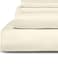 RISHAHOME 3-Piece King Fitted Bedsheet Set &ndash; Beige, Deep Pocket, Microfiber, with 2 Pillowcases