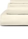 RISHAHOME 3-Piece Queen Fitted Bedsheet Set &ndash; Beige, Deep Pocket Microfiber, with 2 Pillowcases
