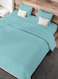RISHAHOME 3-Piece Queen Fitted Bedsheet Set &ndash; Light Blue, Deep Pocket, Microfiber, Hypoallergenic