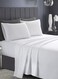 RISHAHOME 3-Piece Twin Fitted Bedsheet Set – White Microfiber, Deep Pocket, Non-Allergic
