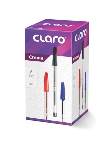 CROMA Premium 0.6mm Ballpoint Pens – Fine Tip, Quick-Dry Blue Ink, Pack of 50 (Non-Toxic)