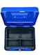 8" Steel Cash Box with Lock &ndash; Blue, Epoxy Powder Coating, Internal Tray, Nickel Handle, 2 Keys